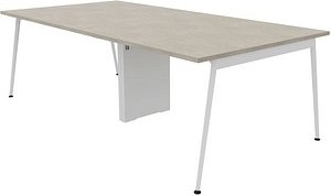 Quadrifoglio Konferenztisch X3 beton rechteckig, 4-Fuß-Gestell weiß, 240,0 x 120,0 x 75,0 cm