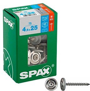 Thumbnail - SPAX® Spenglerschrauben T20 Linsensenkkopf A2 4587000450257 4,5 mm x 25 mm, 75 St.