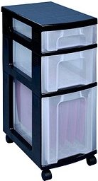 Really Useful Box Aufbewahrungsbox transparent, schwarz 30,0 x 42,0 x 69,0 cm