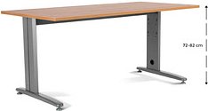 rocada METAL höhenverstellbarer Schreibtisch eiche rechteckig, T-Fuß-Gestell grau 180,0 x 80,0 cm