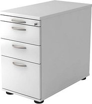 HAMMERBACHER Solid SC40 Standcontainer weiß 4 Auszüge Stahl-Bügelgriff chrom 42,8 x 80,0 x 72,0 - 76,0 cm