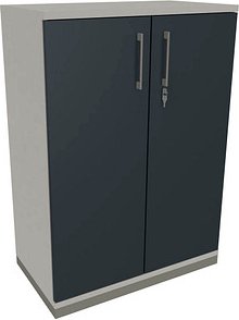 fm Aktenschrank Oldenburg, 4260649681091 weiß, lavagrau 2 Fachböden 80,0 x 44,2 x 113,3 cm