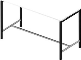 Quadrifoglio Konferenztisch Creo weiß rechteckig, 4-Fuß-Gestell grau, 180,0 x 80,0 x 107,0 cm