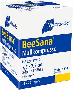 Meditrade® Mull-Kompressen BeeSana® 1044 weiß 7,5 x 7,5 cm, 50 St.