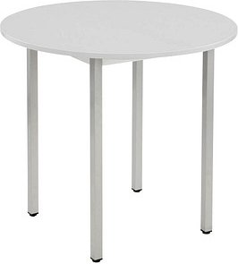 SODEMATUB Mehrzwecktisch lichtgrau, alu rund, Vierkantrohr alu, 80,0 x 80,0 x 74,0 cm