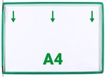 Thumbnail - tarifold Sichttafeln mit 5 Aufsteckreitern DIN A4 quer grün, Öffnung oben, 20 St.