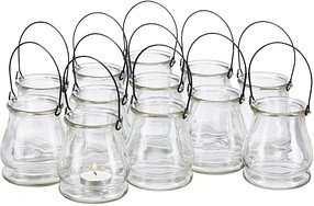 relaxdays Windlichter transparent, 12 St.