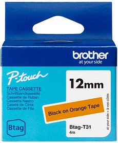 Thumbnail - brother Schriftband Btag BTAGT31, 12 mm schwarz auf orange, 1 St.