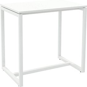 meet powered by PAPERFLOW Stehtisch easyDesk weiß rechteckig, Vierkantrohr weiß, 114,0 x 75,0 x 110,0 cm