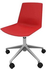 Quadrifoglio Besucherstuhl Clue OCLUEA01 BA B01/018 rot, weiß Stoff