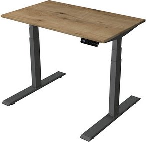 Kerkmann Smart office elektrisch höhenverstellbarer Schreibtisch eiche rechteckig, T-Fuß-Gestell grau 100,0 x 60,0 cm