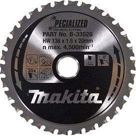 makita B-33526 SPECIALIZED Kreissägeblatt 136,0 mm, 30 Zähne, 1 St.