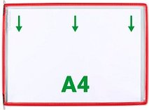 Thumbnail - tarifold Sichttafeln mit 5 Aufsteckreitern DIN A4 quer rot, Öffnung oben, 20 St.