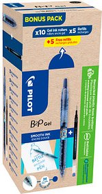 AKTION: PILOT B2P „Bottle 2 Pen“ GEL Gelschreibermine schwarz 0,4 mm 1 Set + GRATIS 5 PILOT Gelschreibermine blau