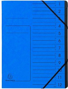 Exacompta Ordnungsmappen 12 Fächer blau