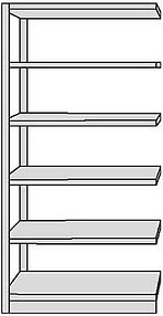 Kerkmann Anbauregal Progress 50945011 lichtgrau 96,0 x 30,0 x 190,0 cm