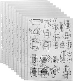 10 Lands Prospekthüllen DIN A3 transparent genarbt 0,08 mm