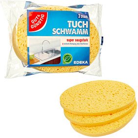 GUT&GÜNSTIG Schwammtücher Naturfaser, 3 St.