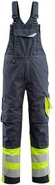 MASCOT® unisex Warnschutz-Latzhose Sunderland schwarzblau, gelb Größe 24