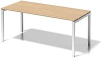BISLEY Cito höhenverstellbarer Schreibtisch ahorn, verkehrsweiß rechteckig, 4-Fuß-Gestell weiß 180,0 x 80,0 cm