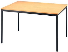 HAMMERBACHER Mehrzwecktisch buche rechteckig, Vierkantrohr schwarz, 120,0 x 80,0 x 72,0 cm