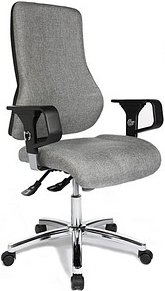 Topstar Bürostuhl Top Point Deluxe Stoff grau, Gestell chrom
