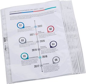 Thumbnail - 10 DURABLE Prospekthüllen PREMIUM DIN A4 weiß klar 0,08 mm