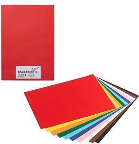 folia Tonpapier farbsortiert 130 g/qm 50 Blatt