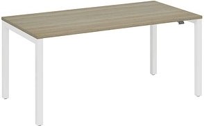 Thumbnail - fm Catro Schreibtisch eiche, verkehrsweiß rechteckig, 4-Fuß-Gestell weiß 180,0 x 80,0 cm