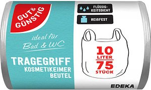 GUT&GÜNSTIG Kosmetikbeutel 10,0 l transparent, 75 St.