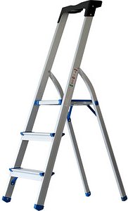 pavo Stehleiter einseitig silber 3 Stufen, H: 112,0 cm