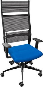 Dauphin Bürostuhl Lordo Stoff blau, Gestell alu