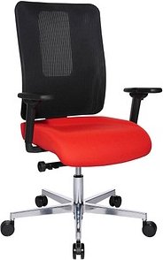 Topstar Bürostuhl Sitness Open X (N) Deluxe Alu mit Schiebesitz, OX39WTW2 T310 Stoff rot, Gestell alu