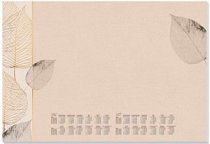 SIGEL Schreibtischunterlage Natural Leaves 2026/2027 creme Papier 59,5 x 41,0 cm, 30 Blatt
