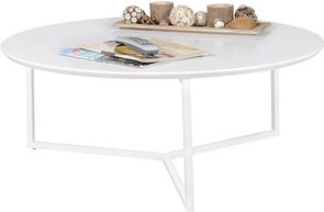 WOHNLING Couchtisch rund MDF-Platte weiß 80,0 x 80,0 x 33,0 cm, 1 St.