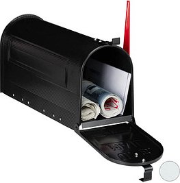 Thumbnail - relaxdays Zeitungsrolle US Mail 10028065_46 schwarz mit Zeitungsfach