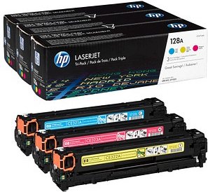HP 128A (CF371AM) cyan, magenta, gelb Tonerkartuschen, 3er-Set