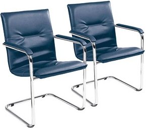 Nowy Styl Besucherstühle Rumba RUMBA CHROM V53N blau Kunstleder, 2 St.