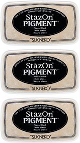 3 Rayher Stempelkissen StazOn On Pigment schwarz 7,6 x 3,5 cm
