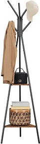 VASAGLE Kleiderständer RCR16BX braun Metall 6 Haken 49,5 x 179,0 cm