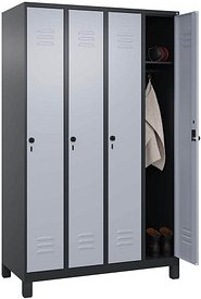 CP Spind Classic Plus schwarzgrau, weißaluminium 080010-40 S10072, 4 Schließfächer 120,0 x 50,0 x 195,0 cm