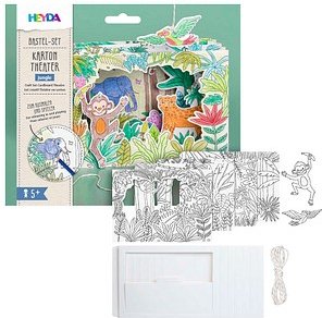 HEYDA Bastelset Karton-Theater Jungle mehrfarbig