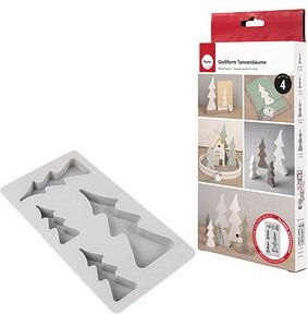 Rayher Gießform Silikon Tannenbäume grau