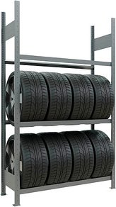 SCHULTE Reifenregal 20778 silber 120,0 x 40,0 x 200,0 cm