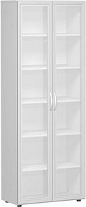 geramöbel Aktenschrank Flex, S-386821-GTL lichtgrau, Acrylglas satiniert 5 Fachböden 80,0 x 42,0 x 216,0 cm