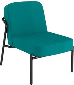 Thumbnail - medso powered by PAPERFLOW Sessel MEDSO S Rund blau schwarz Stoff 58,0 x 74,3 x 73,6 cm, 1 St.