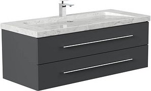 Thumbnail - POSSEIK Waschbecken mit Unterschrank WHITE YAMO 130 grafit 130,0 x 55,0 x 50,0 cm