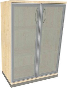 fm Aktenschrank Sidney, 4260267329283 königsahorn, Acrylglas satiniert 2 Fachböden 80,0 x 44,2 x 113,3 cm