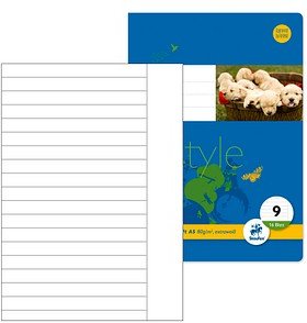Staufen® Schulhefte Lineatur 9 liniert DIN A5 Außenrand, 16 Blatt, 10 St.