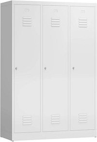 Thumbnail - ClassiX Spind signalweiß X-515137, 3 Schließfächer 118,5 x 50,0 x 180,0 cm